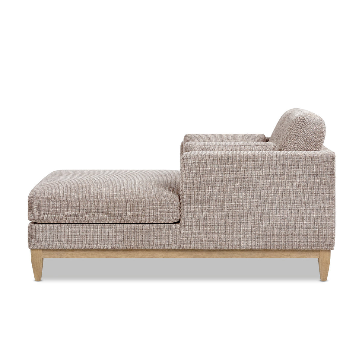 Knox 65" Modern Farmhouse Chaise Lounge Chair with Feather-Down Cushion - Stone, photo 9 of 10