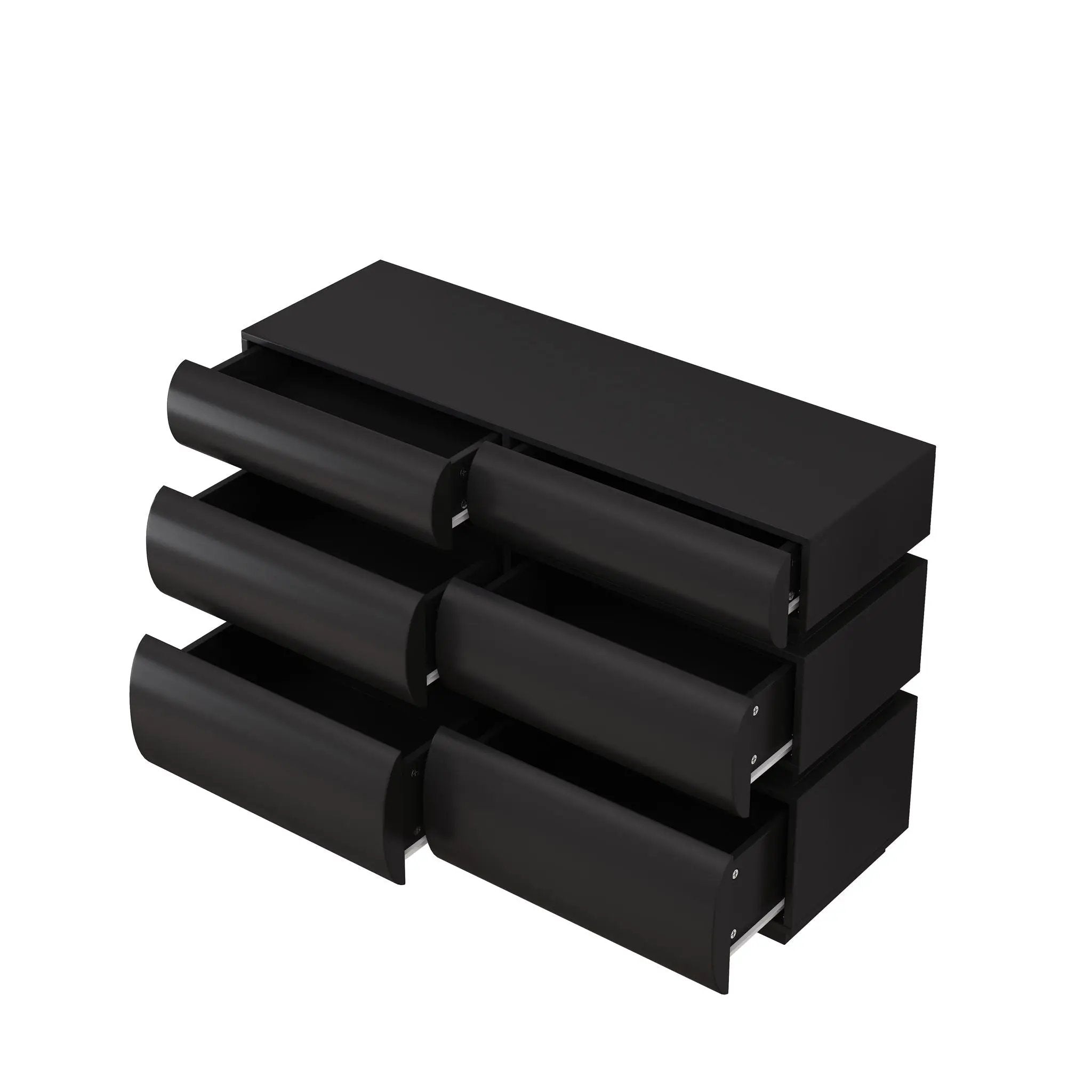 Minimalist Modern 6 Drawer Dresser, Handle Free Design With Wide Storage by Unique Piece Furniture