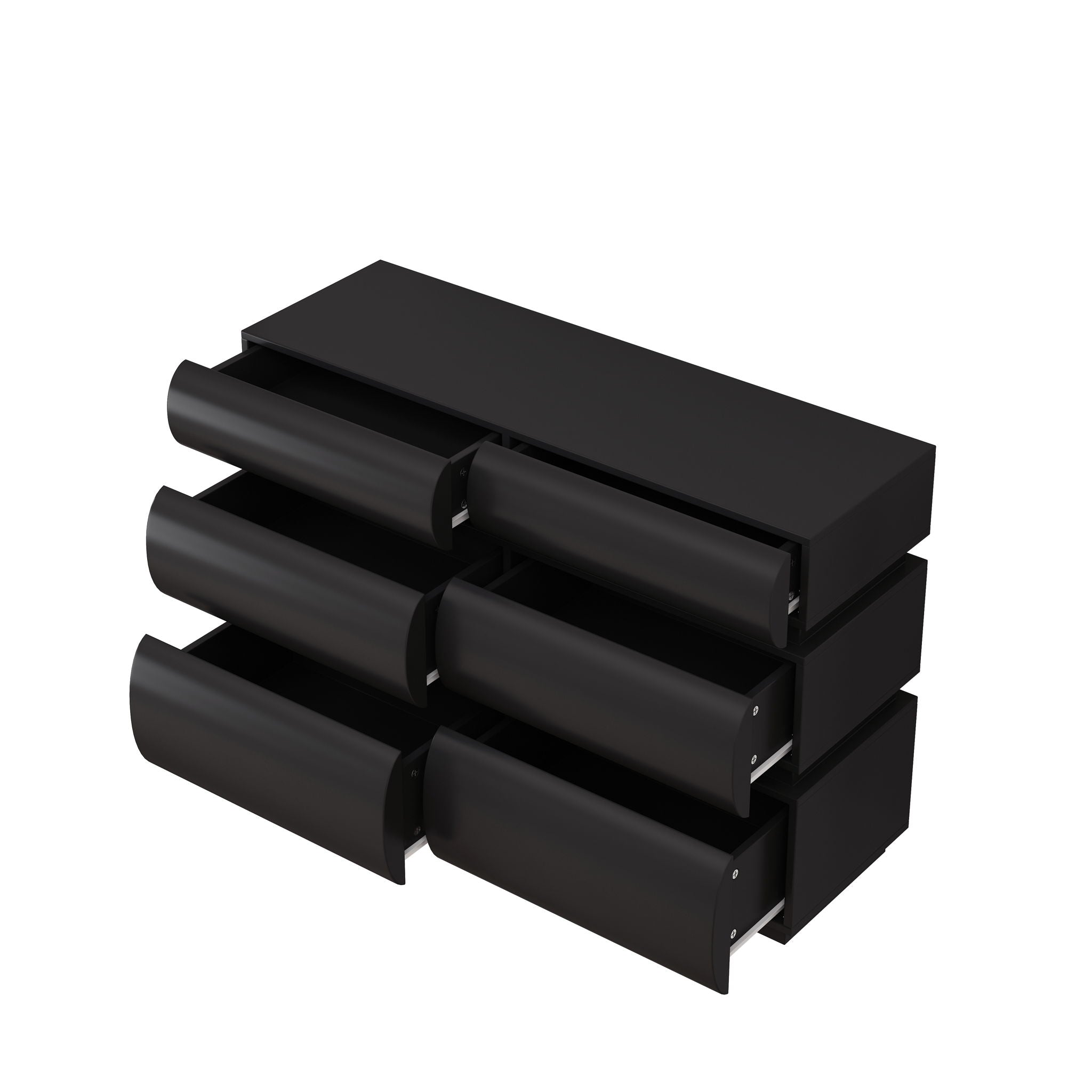 Minimalist Modern 6 Drawer Dresser, Handle Free Design With Wide Storage by HouseOfZazla
