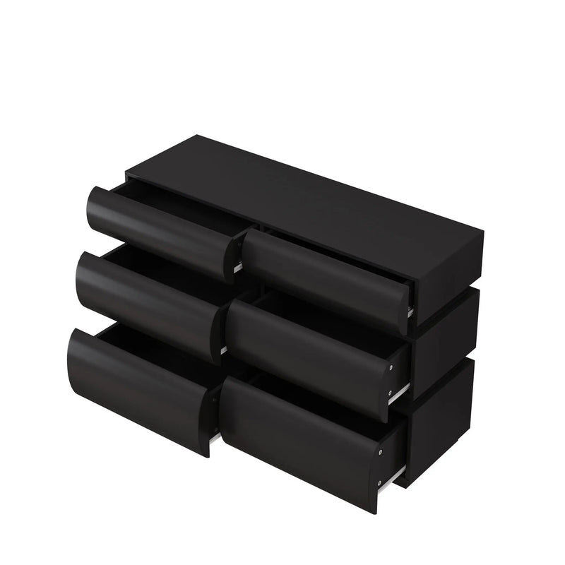 Minimalist Modern 6 Drawer Dresser, Handle Free Design With Wide Storage by HouseOfZazla