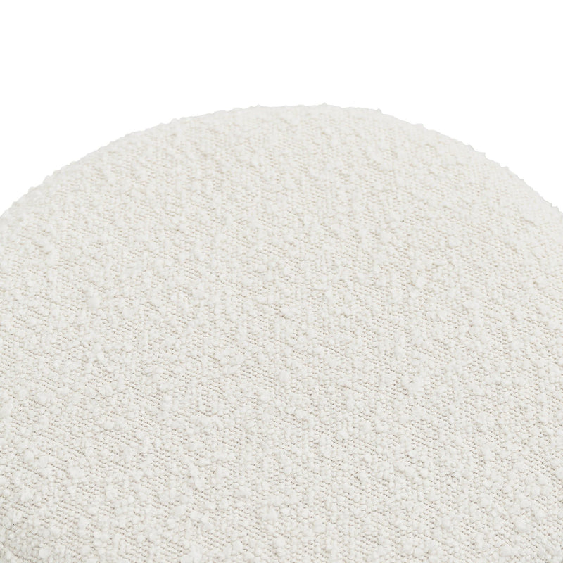 Ivory Accent Stool with Sherpa Upholstery - Wesley, photo 2 of 10