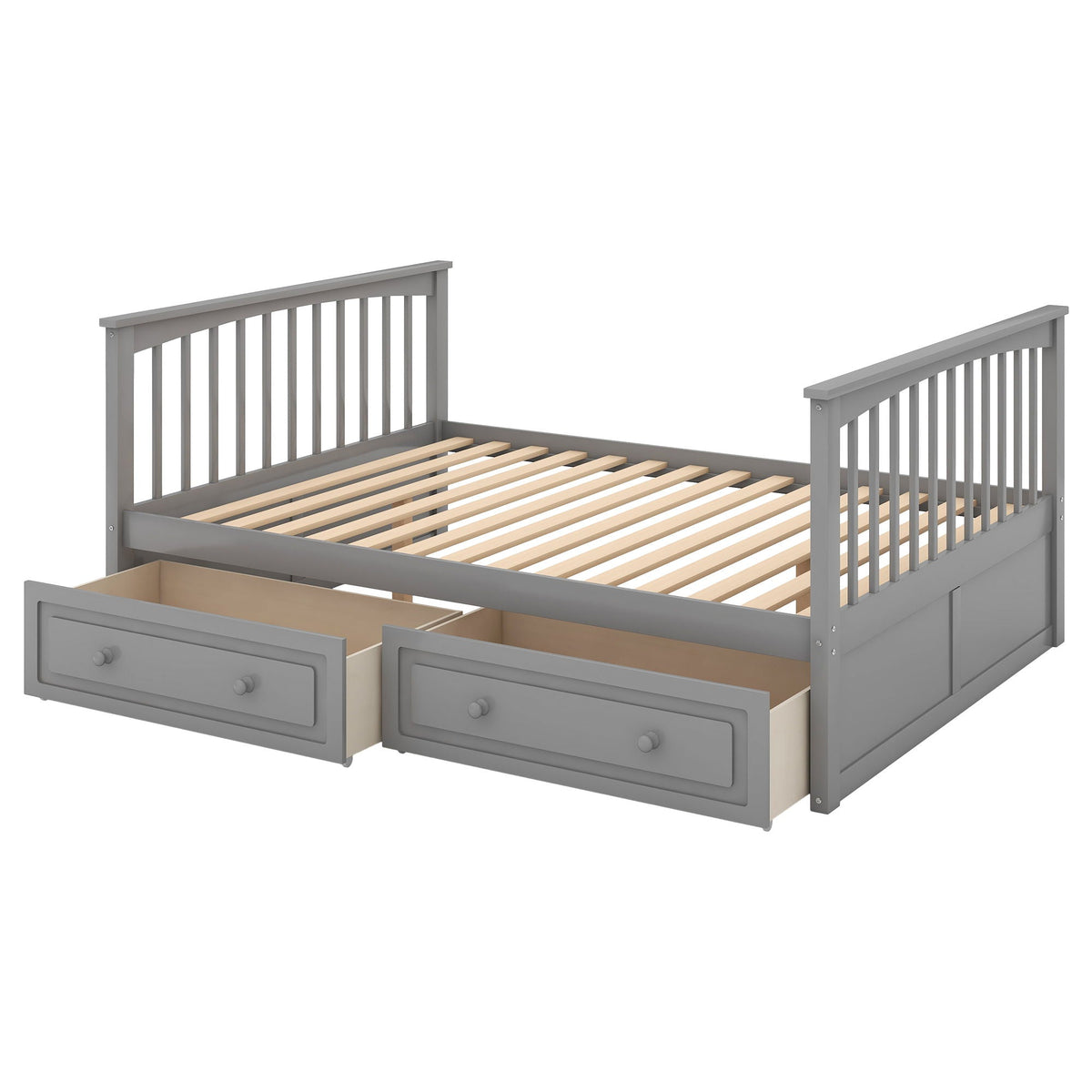 Convertible Bunk Bed With Drawers - Solid Wood with Storage - White, Dark Brown or Dark Gray, photo 10 of 40