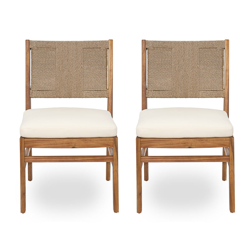 Outdoor 7 Piece Patio Rustic Acacia Wood Dining Set, photo 10 of 10