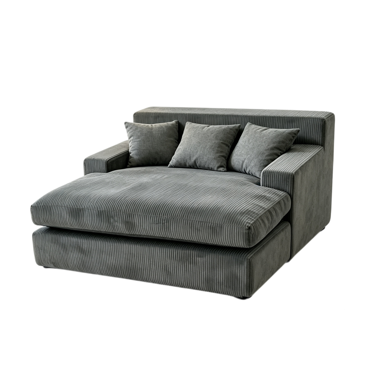 Oversized Corduroy L-Shaped Modular Lazy Sofa, Large Chaise Lounge Bean Bag Chair with Throw Pillows for Living Room Bedroom, photo 5 of 8
