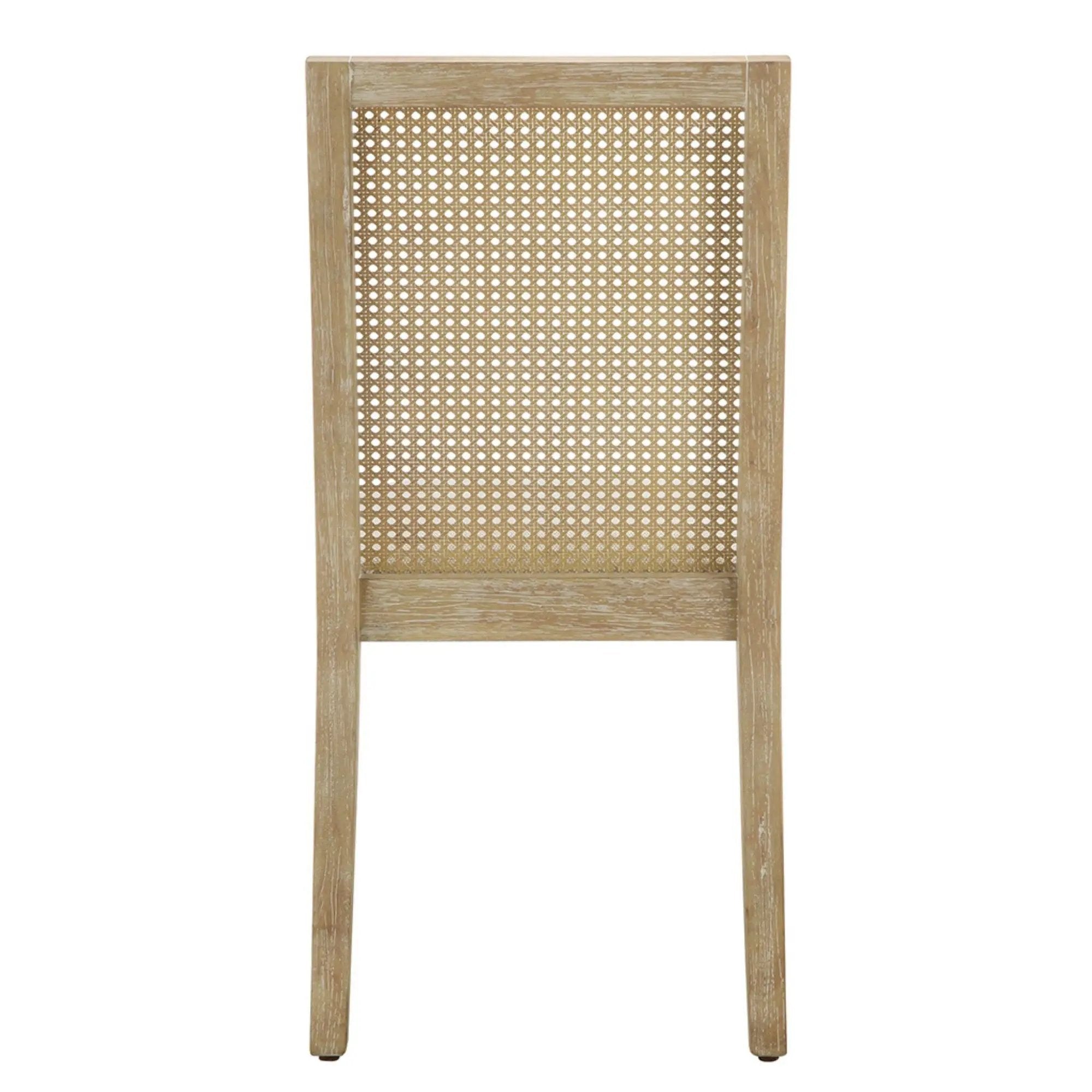Dining Chair With Synthetic Cane Back And Upholstered Seat (Set of 2) - Natural by HouseOfZazla