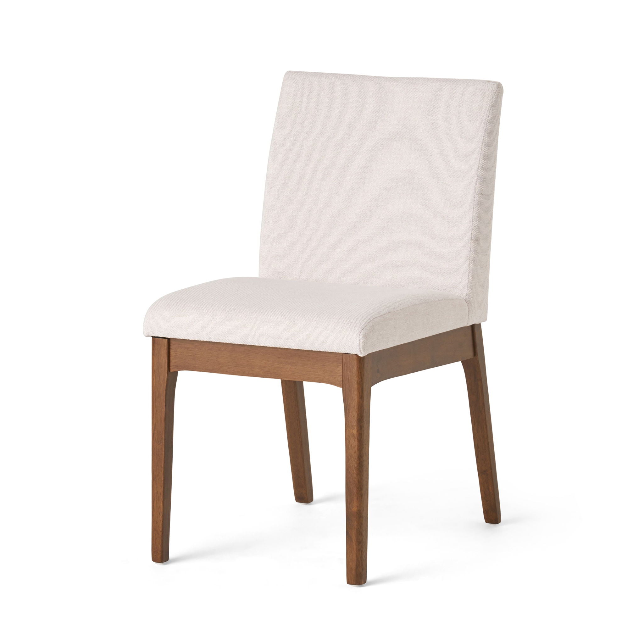 Dining Chairs with Upholstered Seat and Backrest (Set of 2) - Light Beige / Walnut by HouseOfZazla