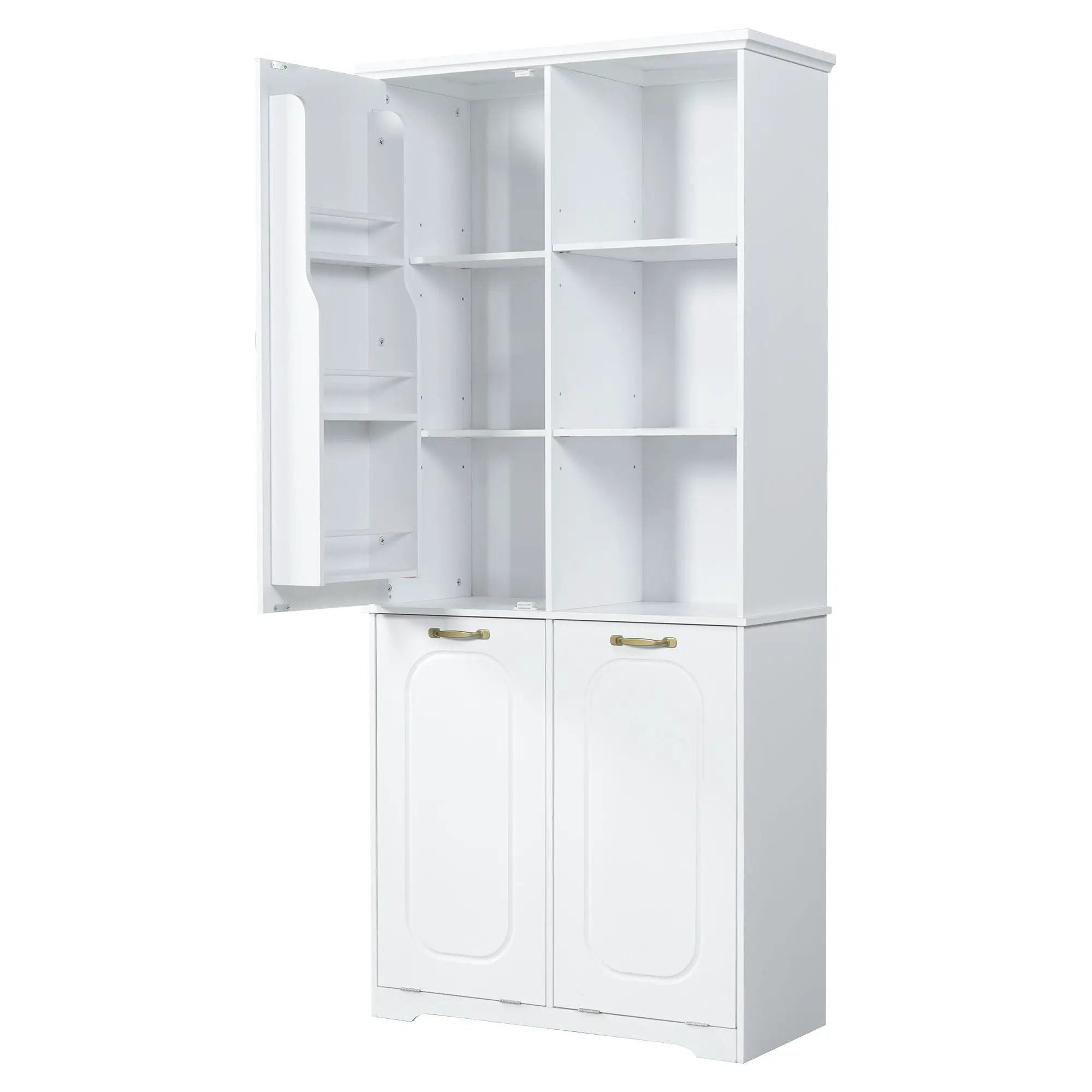 Freestanding Tall Storage Cabinet With 2 Tilt-Out Hampers by HouseOfZazla