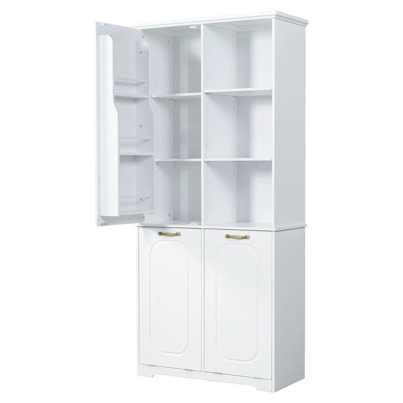 Freestanding Tall Storage Cabinet With 2 Tilt-Out Hampers by HouseOfZazla