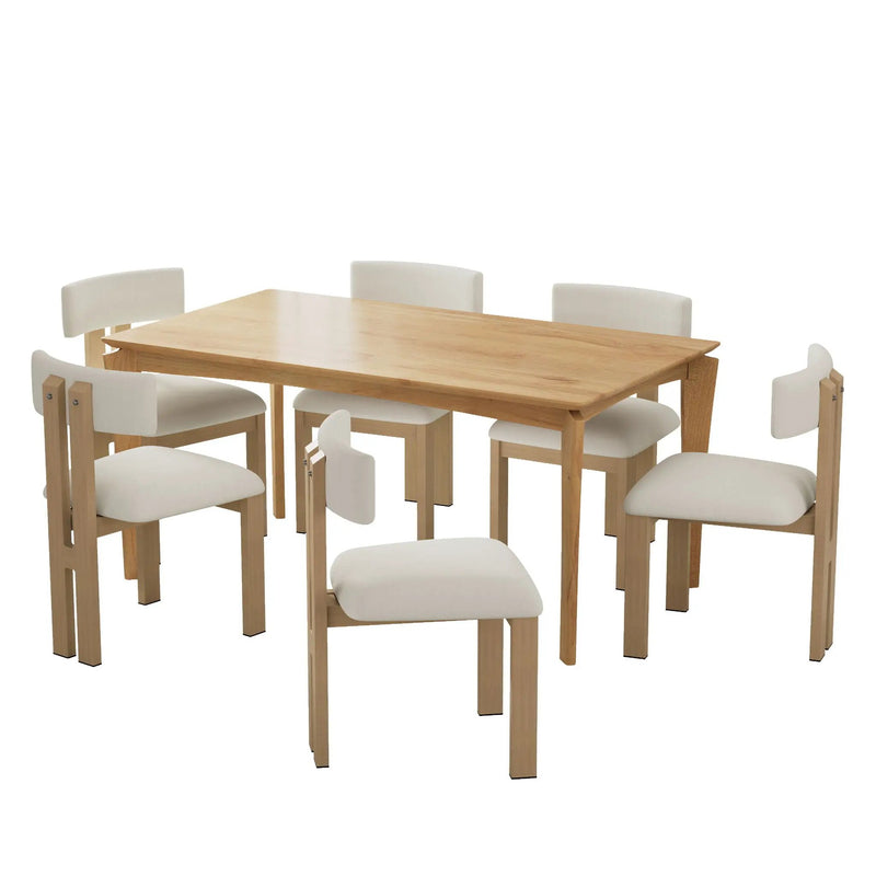 7 Piece Dining Set With Upholstered Armless Chairs And Table by HouseOfZazla