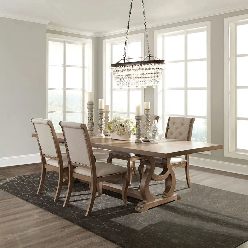 Brockway 5-piece Extension Leaf Dining Set Barley Brown by Unique Piece Furniture