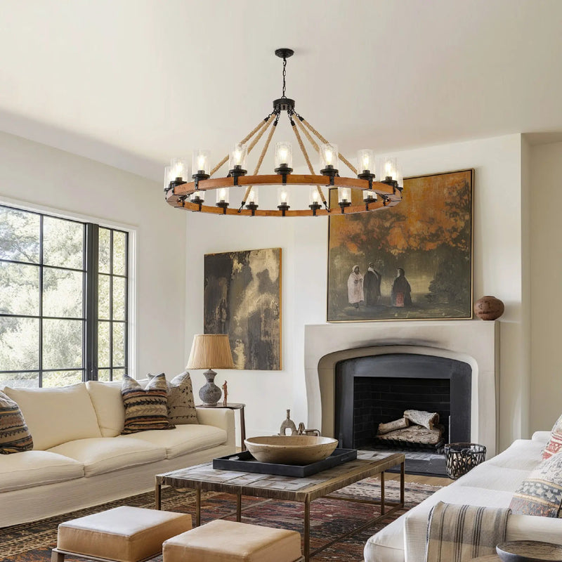 18-Light Rustic Wagon Wheel Chandelier by HouseOfZazla