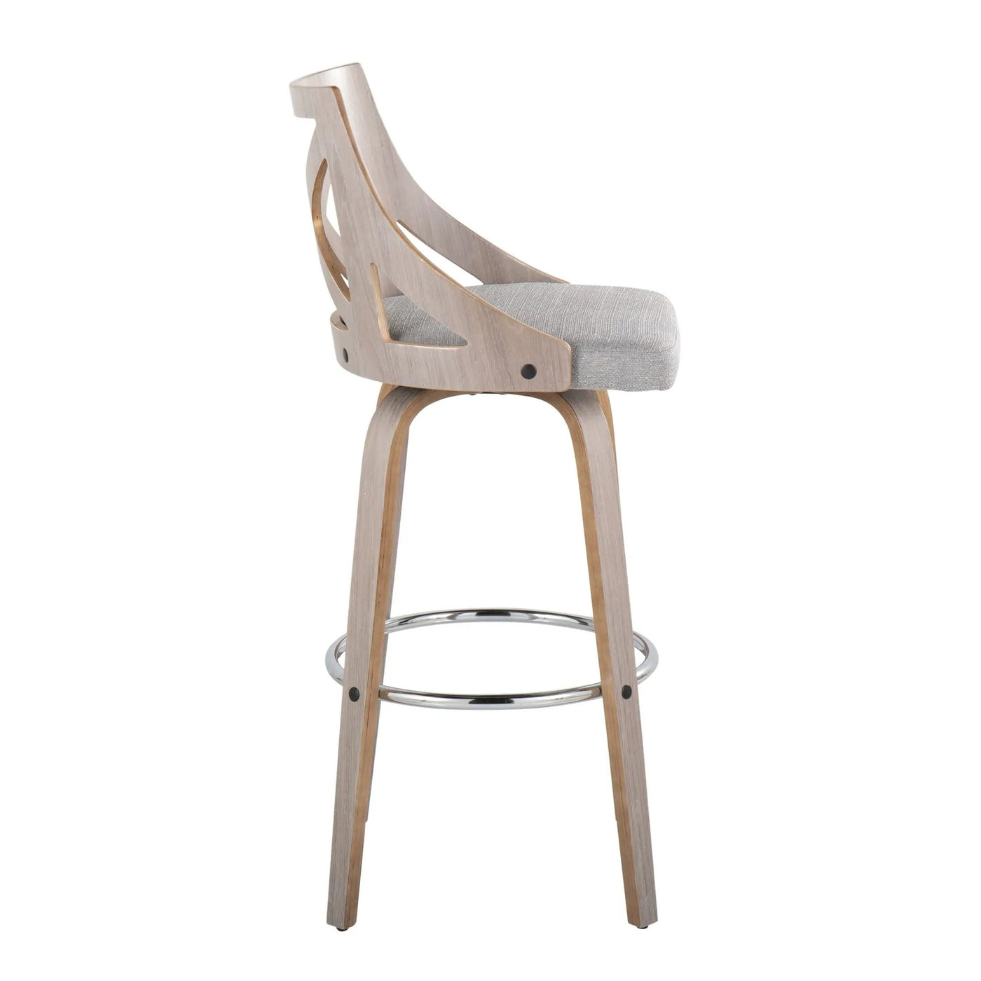 Charlotte - Farmhouse Fixed Height Bar Stool With Round Footrest (Set of 2) by HouseOfZazla