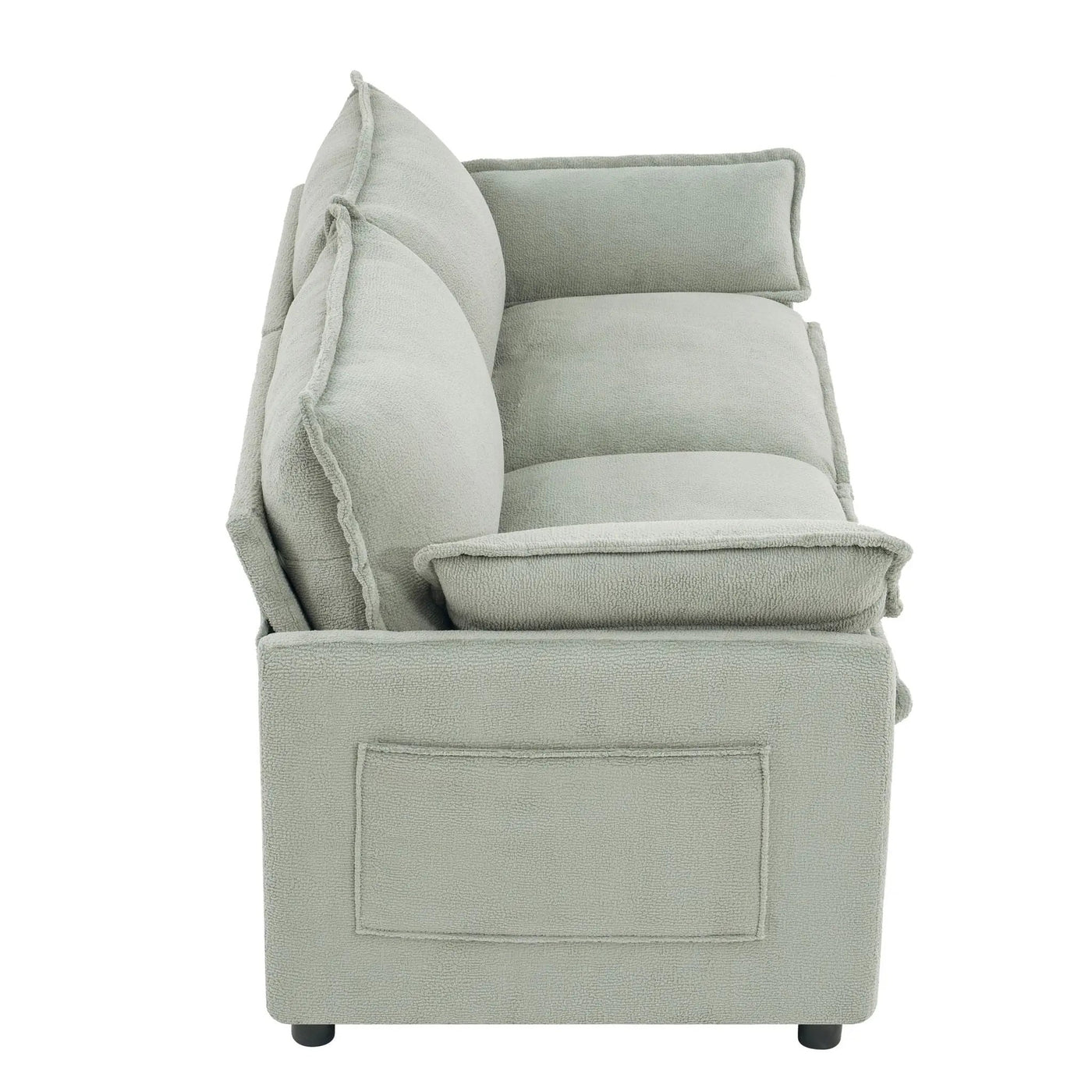 Modern Loveseat Sofa, Upholstered Couch With Side Storage Pockets by HouseOfZazla