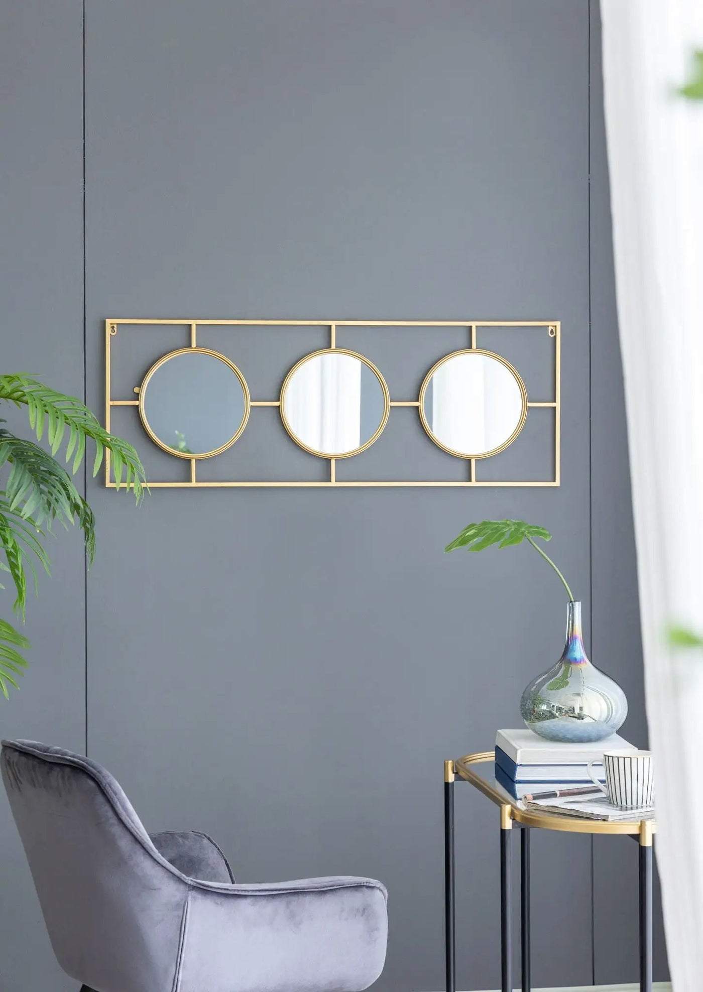 3 Mirror Piece Wall Mirror InRectangular Frame, Home Wall Decor For Bedroom Living Room by HouseOfZazla