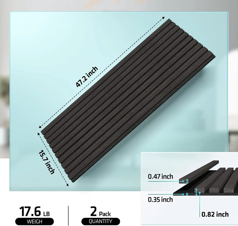 UMIACOUSTICS Wood Wall Panels, 2 PCS Diffusion Panels, 47.2" x 15.7" Sound Proof Panels for Home Office Cinema (Ebony) by Selzalot