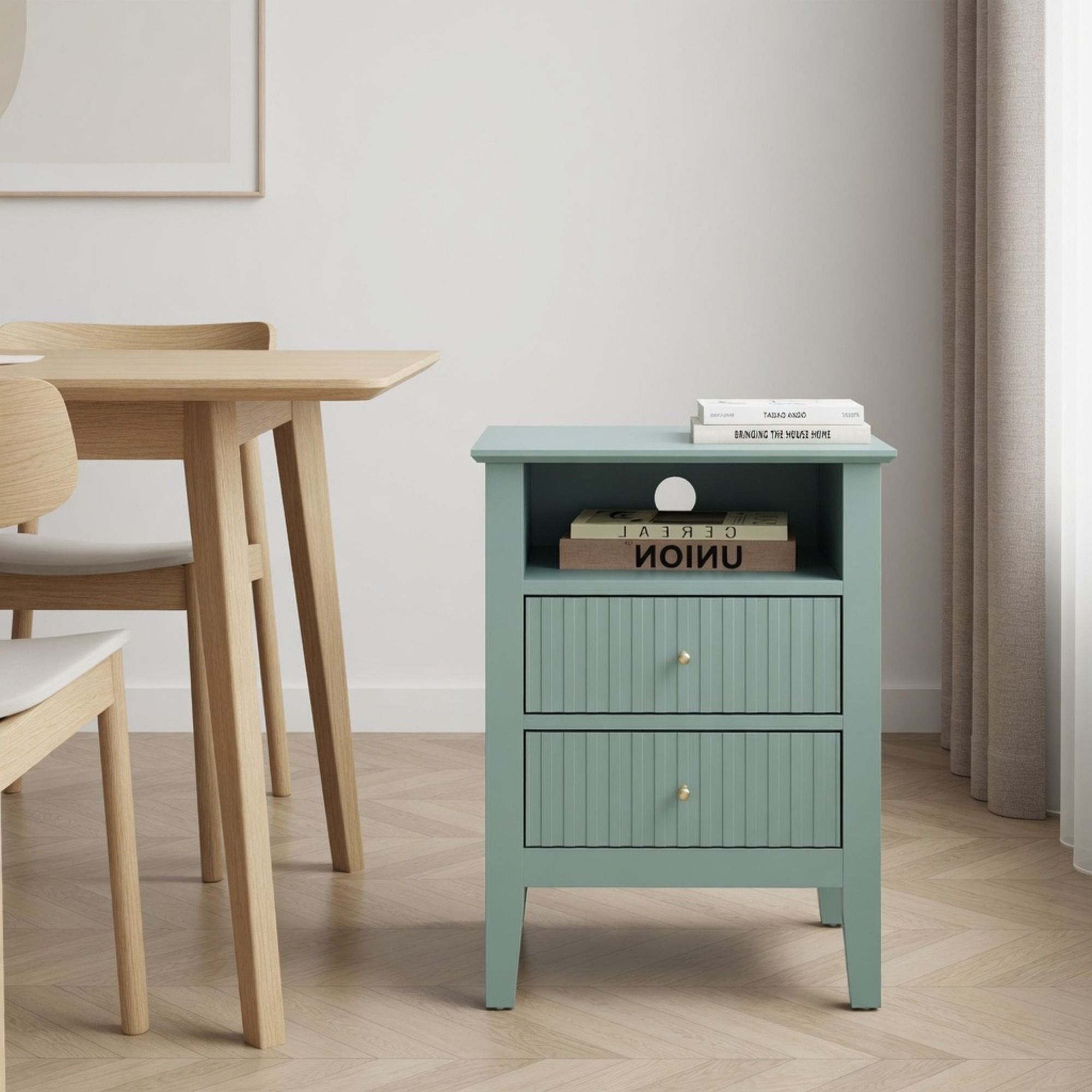 Fluted Nightstand With 2 Drawers by HouseOfZazla