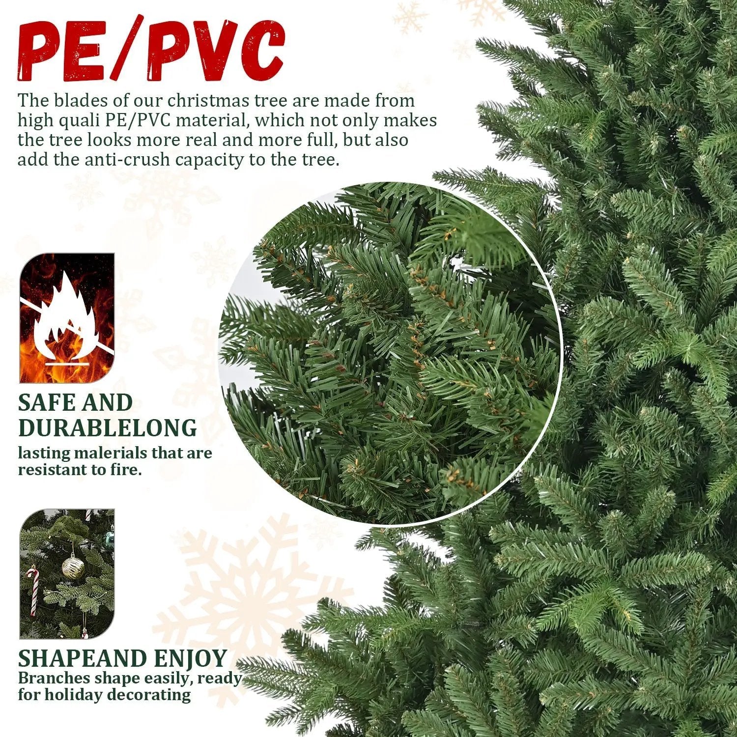 6ft Artificial Christmas Tree with 1168 Branch Tips by HouseOfZazla