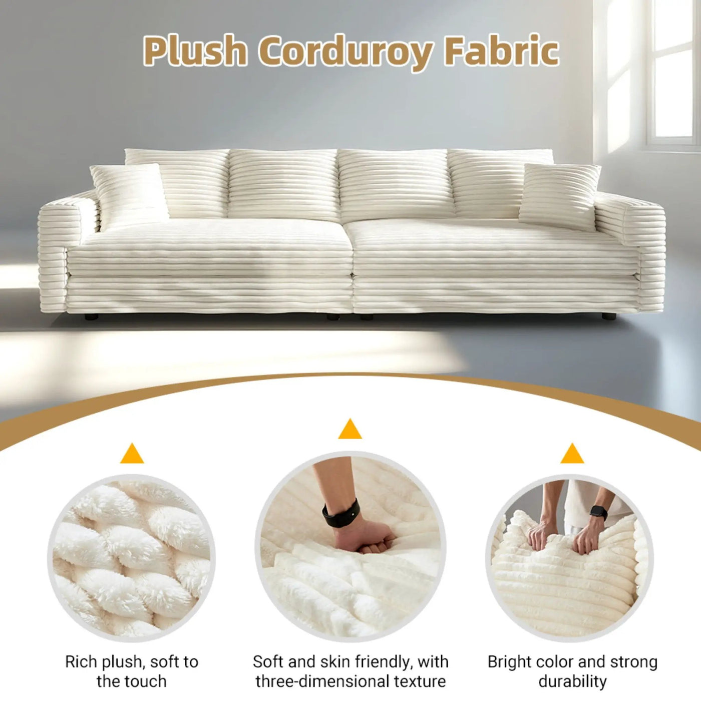 Deep Seat Convertible Sofa With Soft Pillows And Ottomans by HouseOfZazla