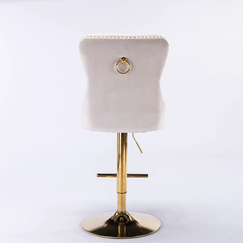Thick Swivel Barstools Adjusatble Seat Height From 25-33", Modern Upholstered Bar Stools With Backs Comfortable Tufted For Home Pub And Kitchen Island (Set of 2) by Unique Piece Furniture