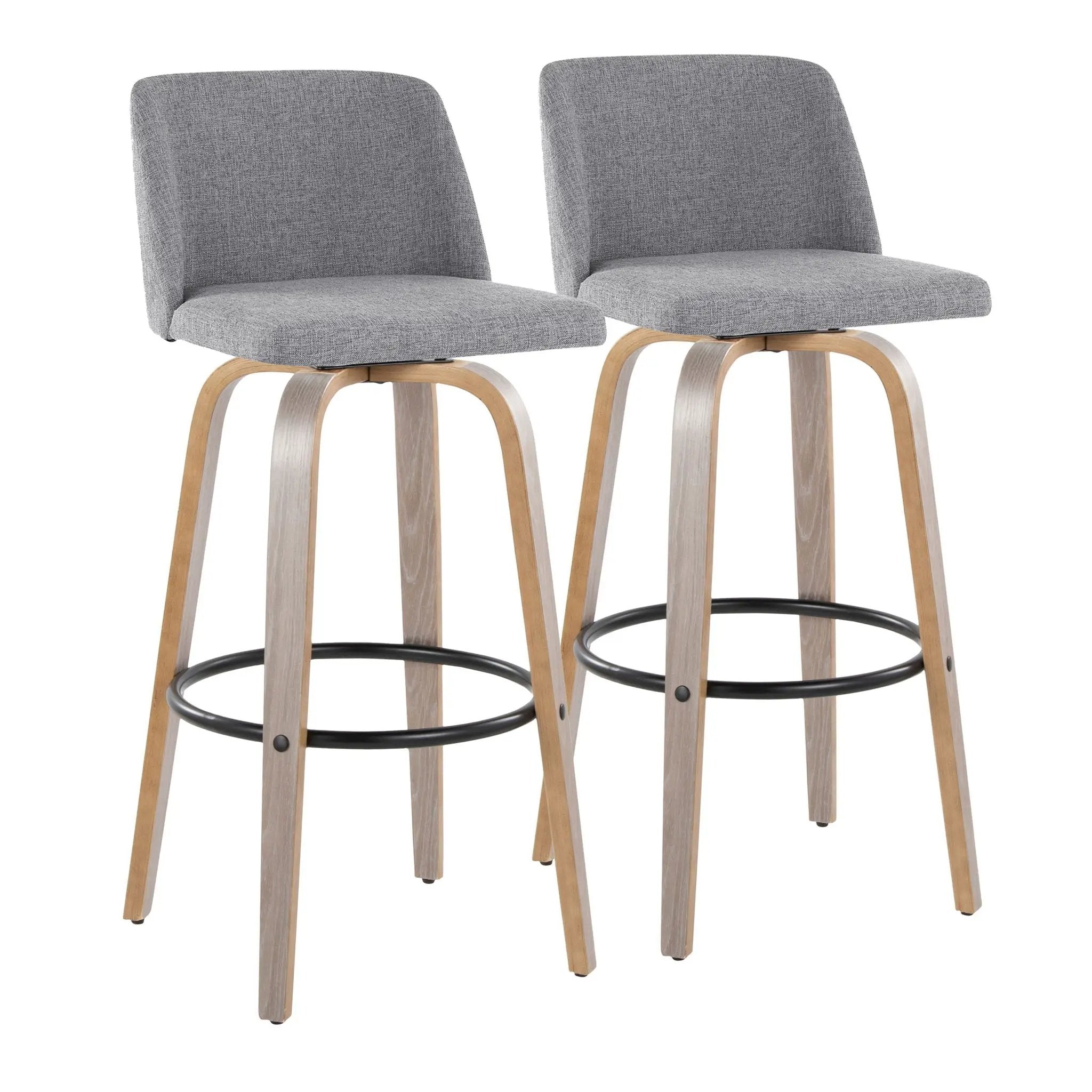 Toriano - Contemporary Fixed Height Barstool With Swivel With Round Footrest Comfort And Style (Set of 2) by Unique Piece Furniture