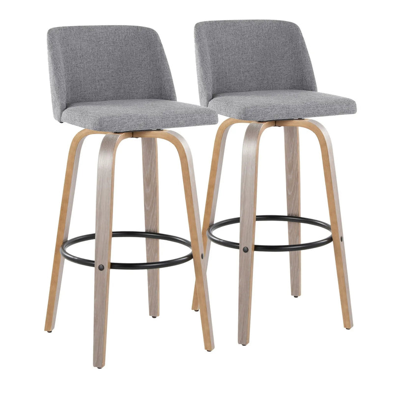 Toriano - Contemporary Fixed Height Barstool With Swivel With Round Footrest Comfort And Style (Set of 2) by Unique Piece Furniture