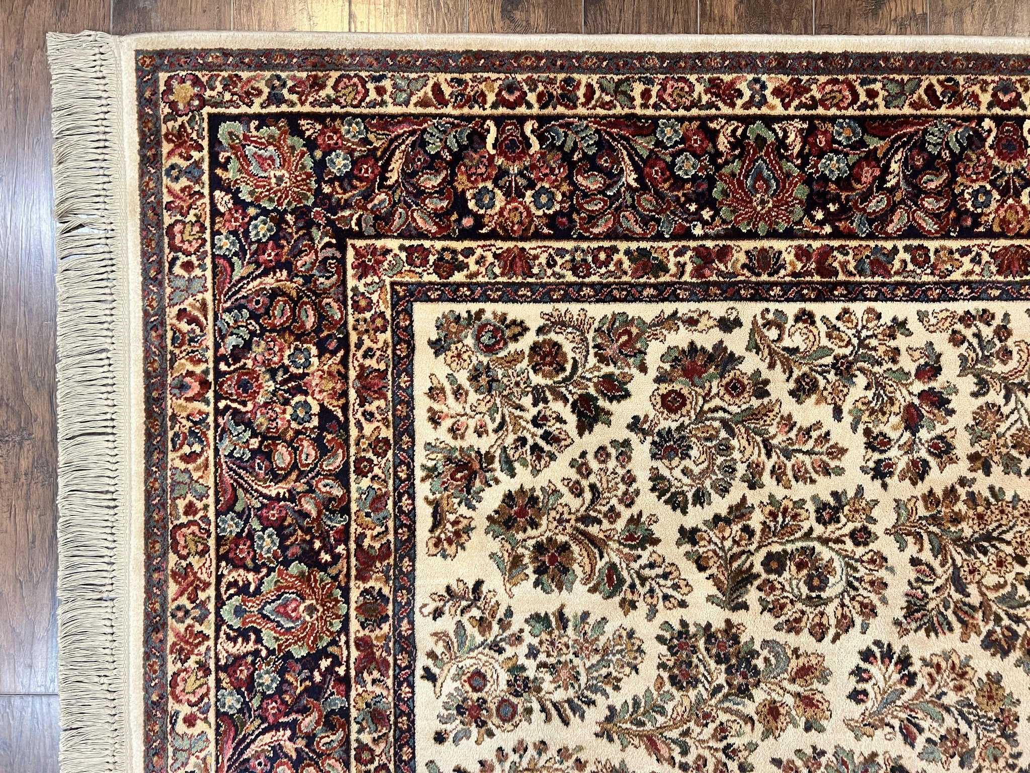 Karastan Rug 8' 8" x 12', Ivory Sarouk #760, Original Karastan Carpet 700 Series, Wool Karastan Area Rug, USA Made, Large Karastan w/ Label by Jewel Rugs