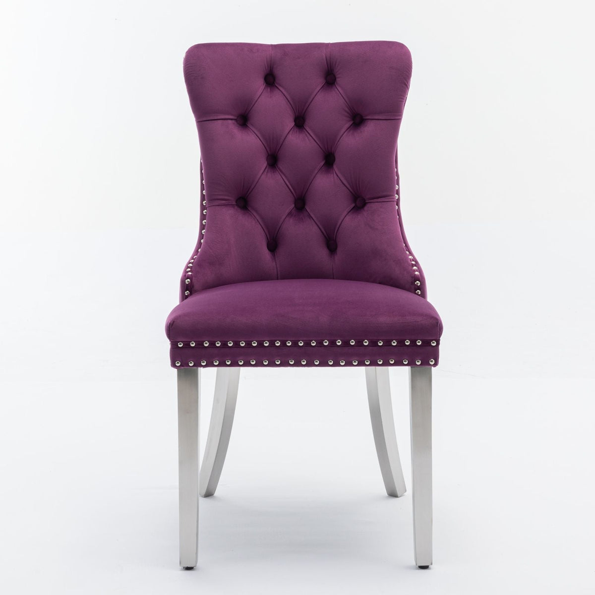 Contemporary Upholstered Dining Chair Set with Nailhead Trim - Multiple Colors, photo 9 of 24