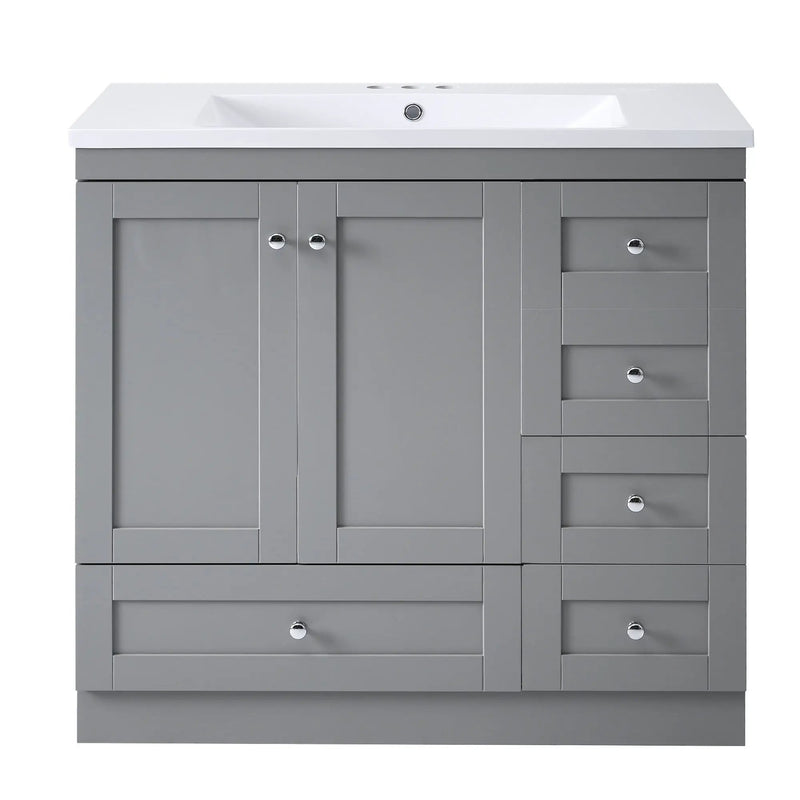 Shaker Free Standing Bathroom Vanity Cabinet With Sink, Soft Close Drawers, Soft Close Doors by HouseOfZazla