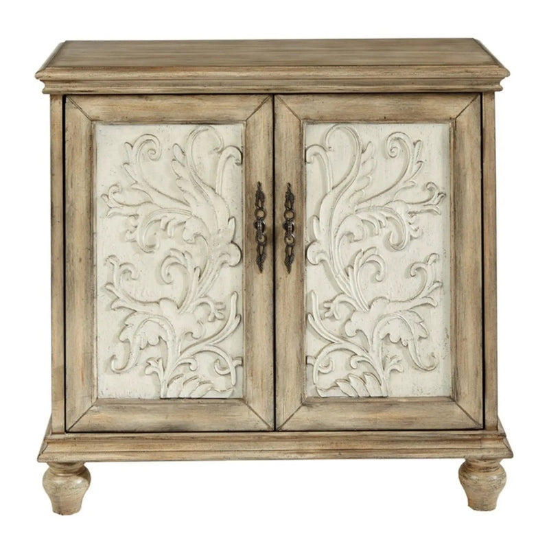 Driscoll - 2 Door Cabinet With Floral Design - Reclaimed Natural by Unique Piece Furniture