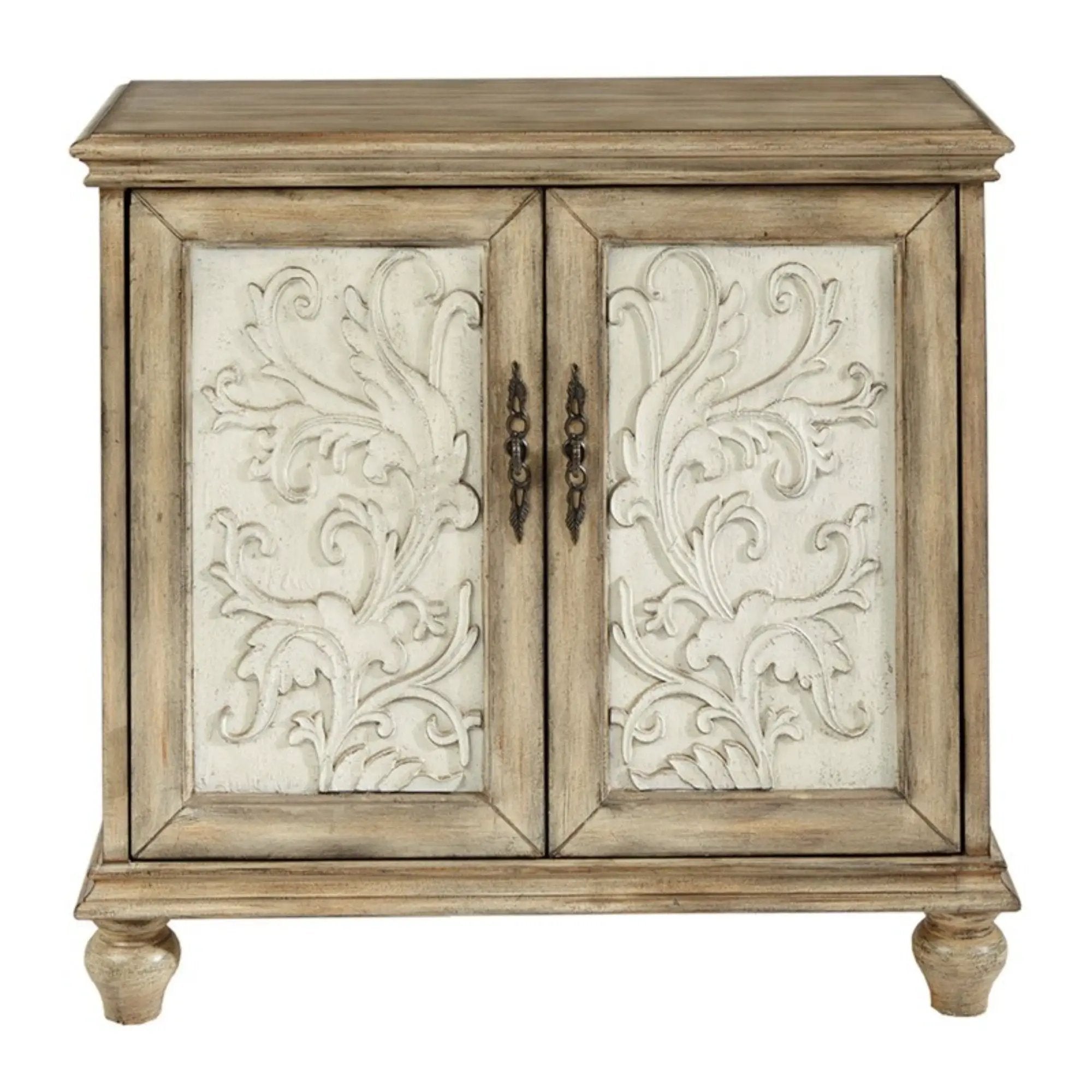 Driscoll - 2 Door Cabinet With Floral Design - Reclaimed Natural by HouseOfZazla