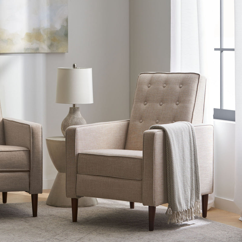 Mid-Century Modern Recliner With Button Tufted Waffle Stitch by HouseOfZazla