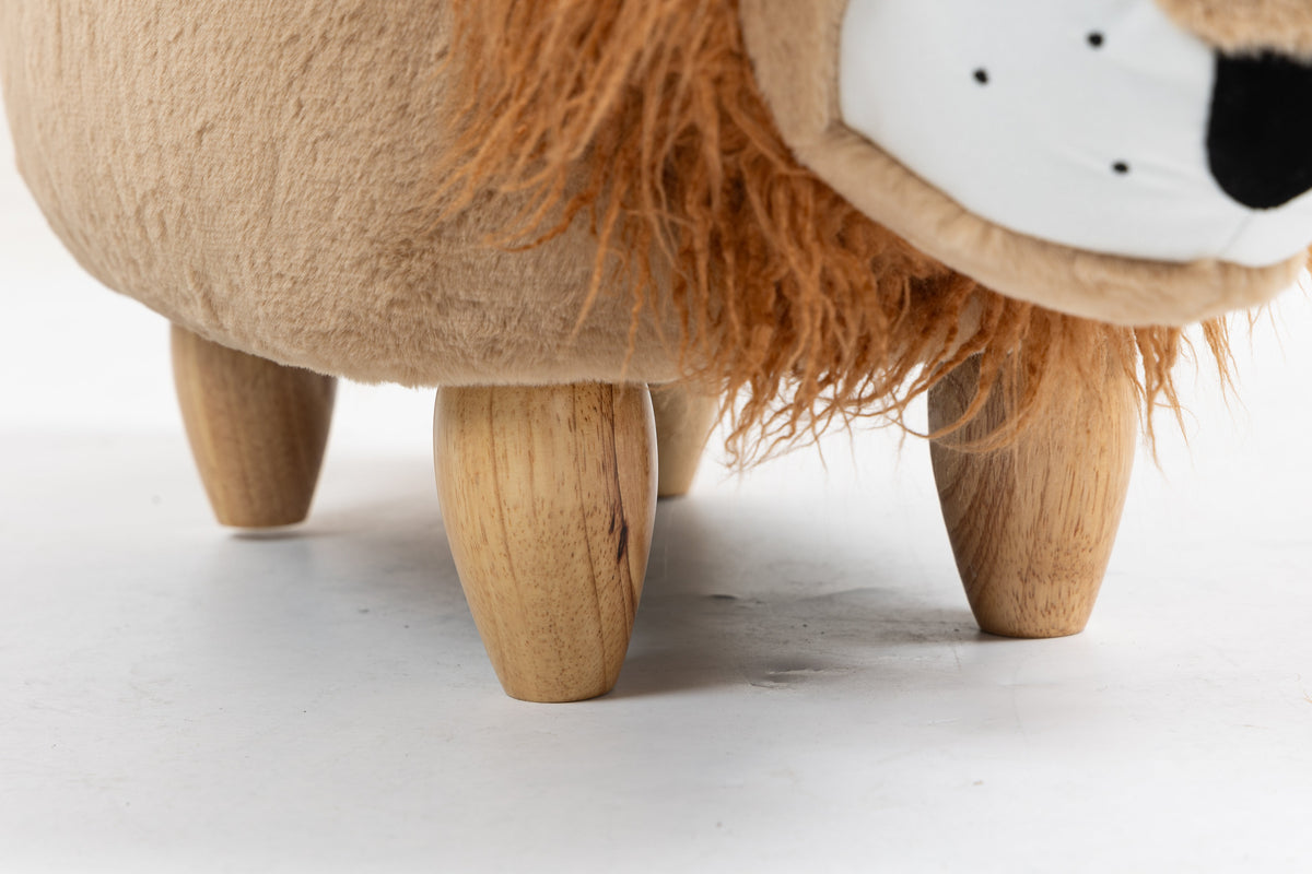 Luke the Lion Storage Ottoman with Hidden Storage - Faux Fur, photo 4 of 10