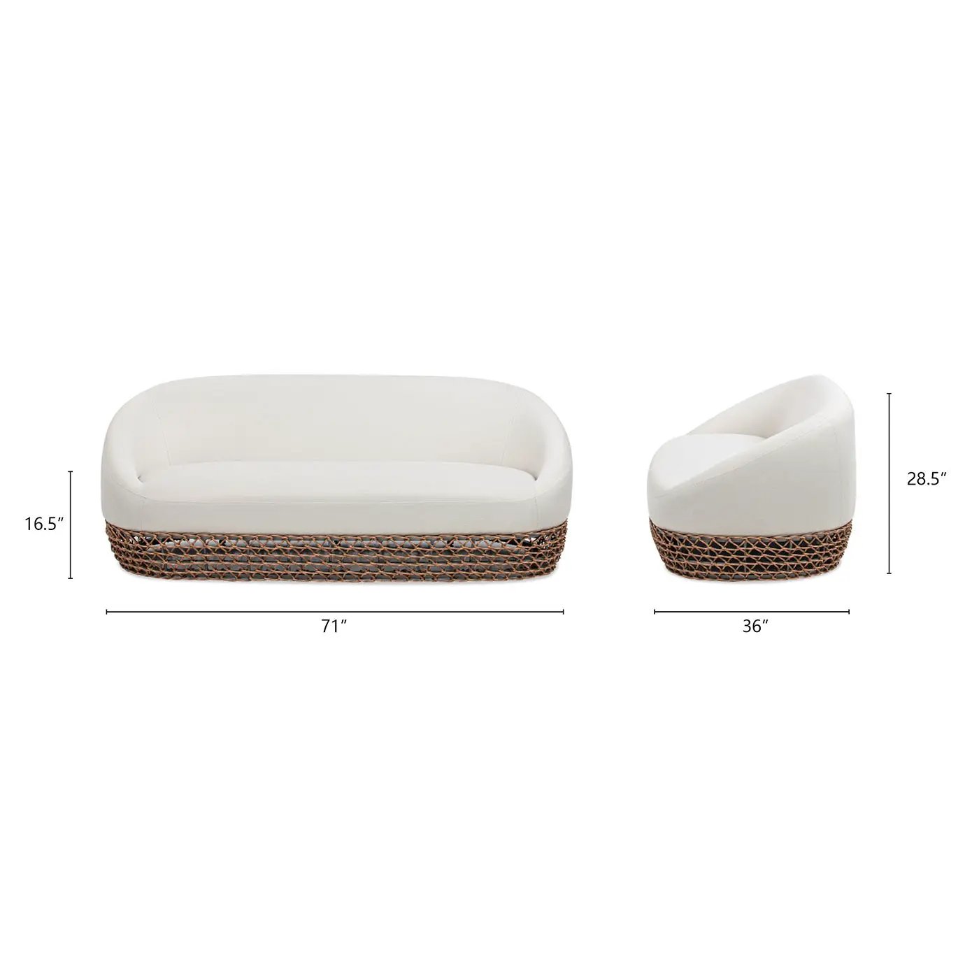 Willow - Upholstered Patio Deep Seating Sofa by HouseOfZazla