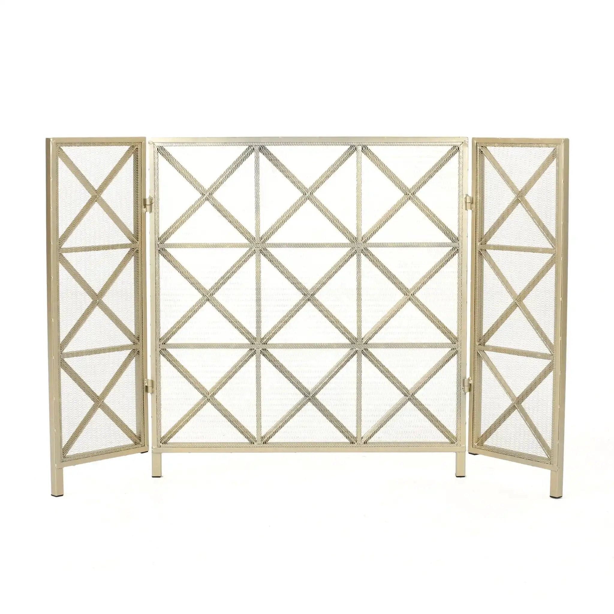 Margaret - 3 Panel Fireplace Screen Iron by HouseOfZazla