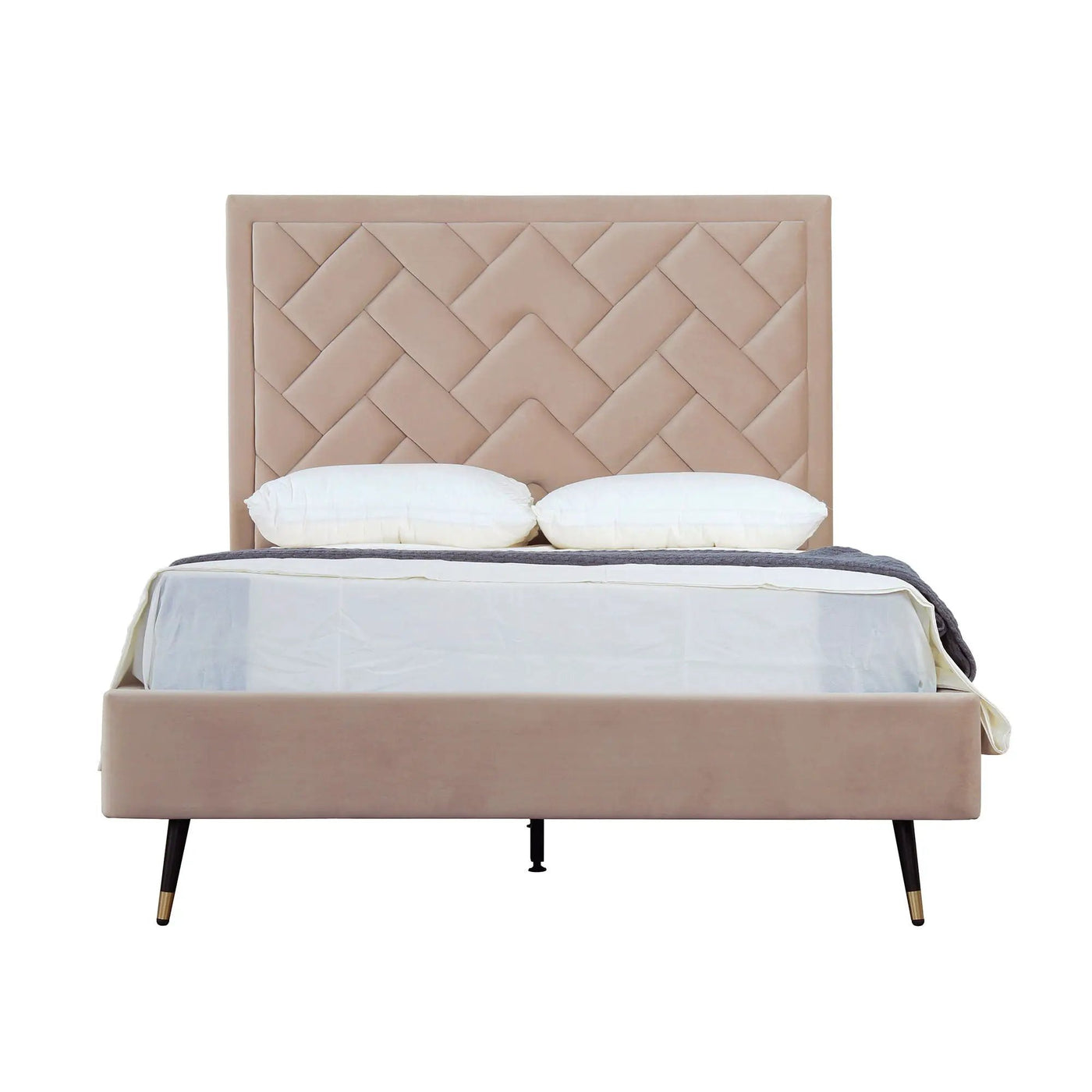 Crosby - Bed With Upholstered Headboard And Slats by HouseOfZazla