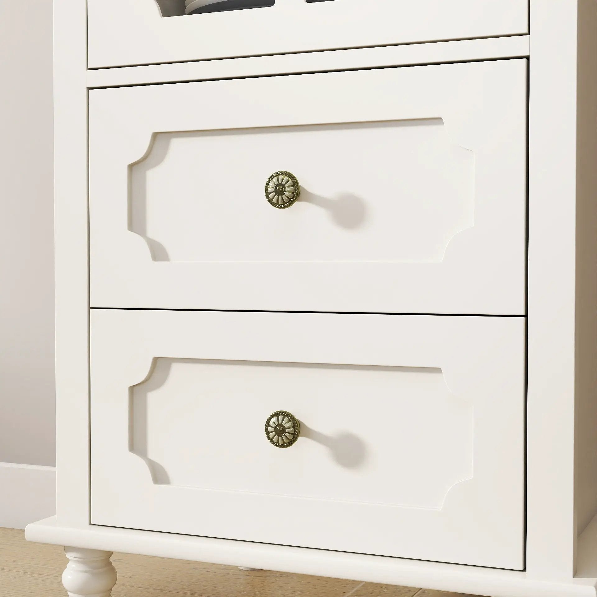 Minimalism Buffet Cabinet With Glass Doors And Double Drawer by HouseOfZazla