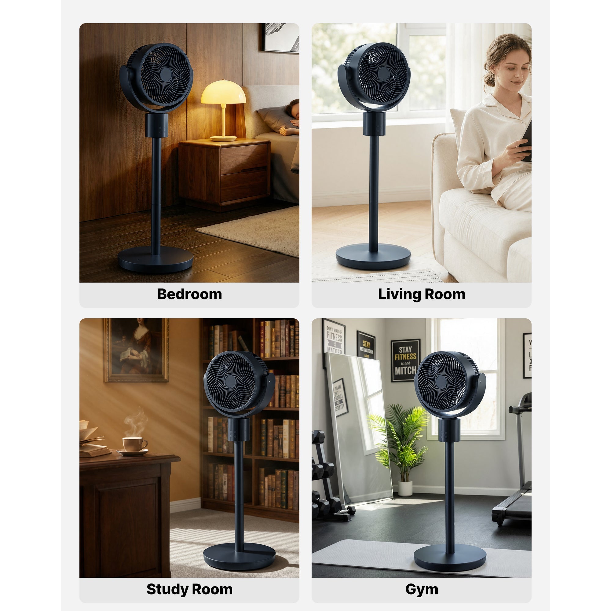 7-Inch Pedestal Fan with Oscillating Standing Design and Remote Control by HouseOfZazla
