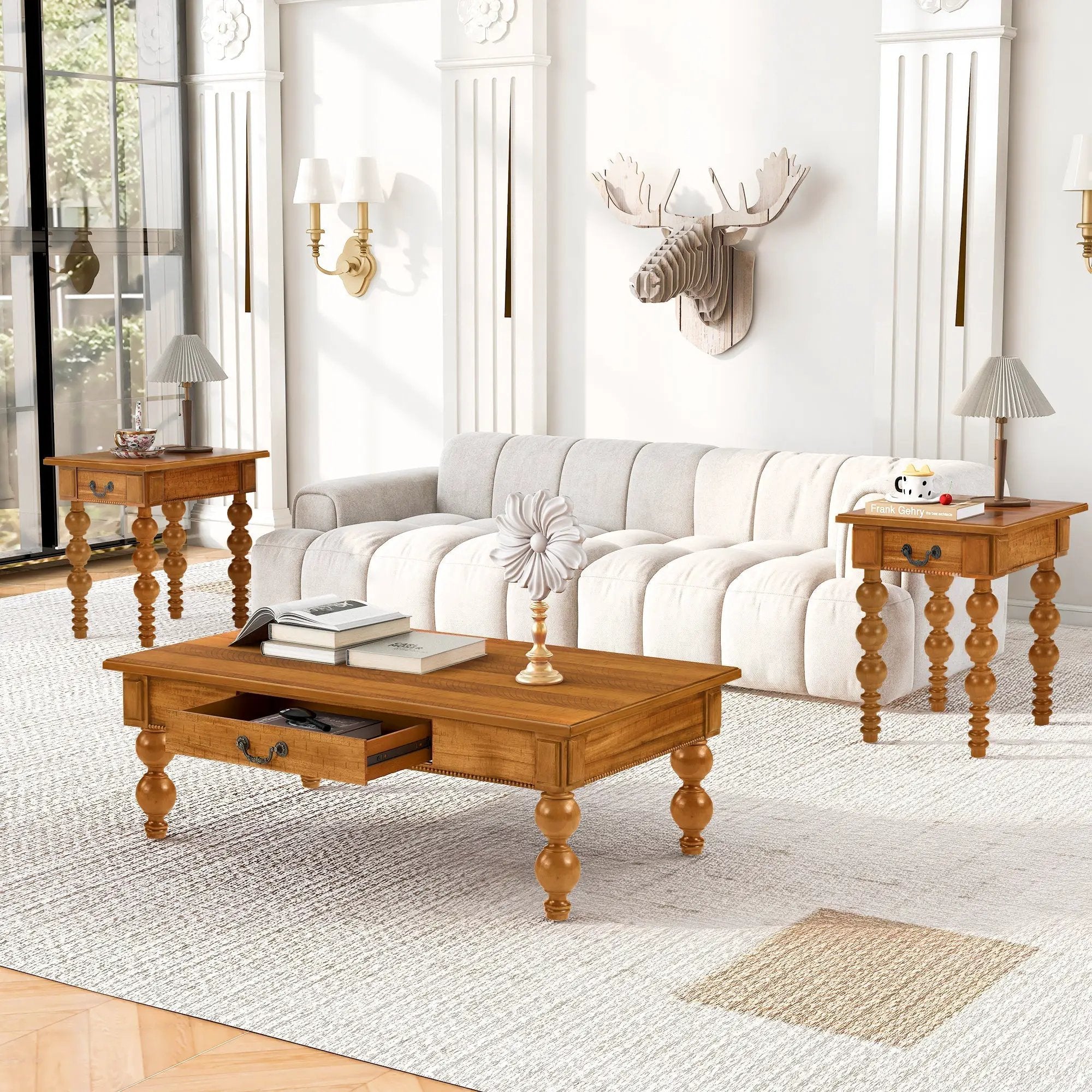 Rectangular Wooden Coffee Table with Storage Drawer by HouseOfZazla