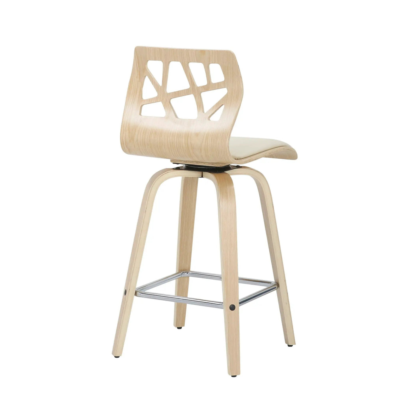 Folia - Mid Century Modern Counter Stool With Footrest (Set of 2) by HouseOfZazla