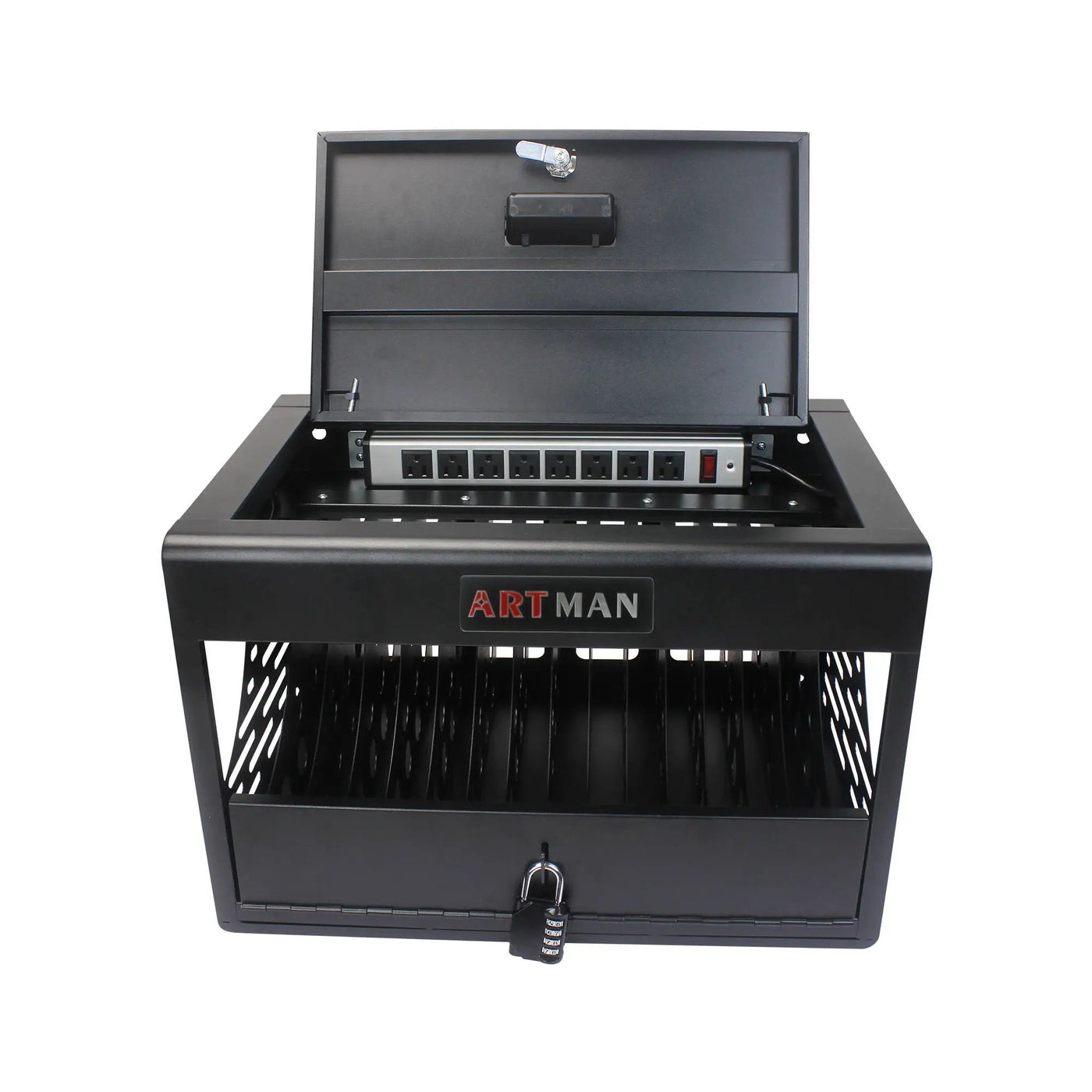 16 Bay Charging Cabinet For Laptop book, Locking Charging Station by HouseOfZazla