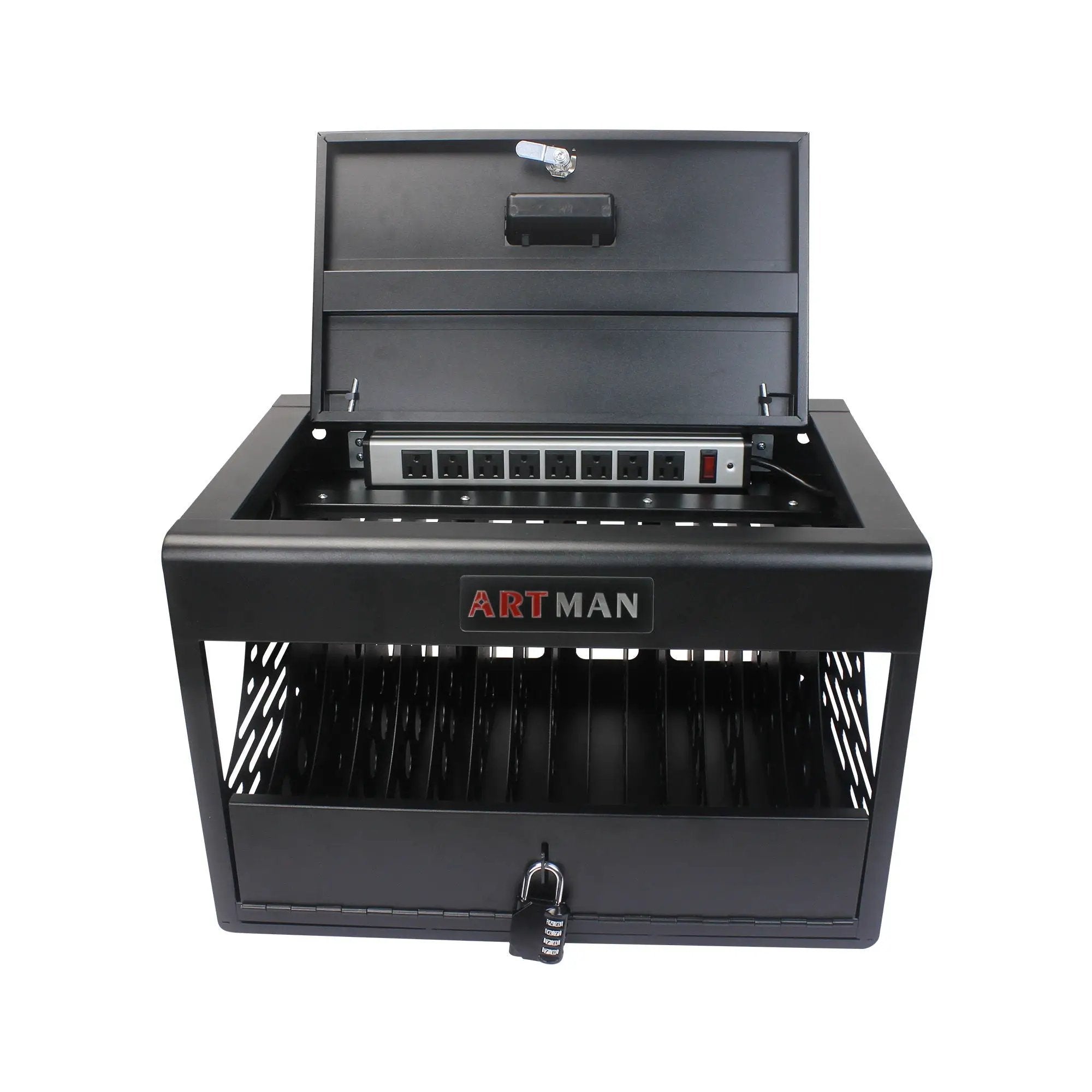 16 Bay Charging Cabinet For Laptop book, Locking Charging Station by HouseOfZazla