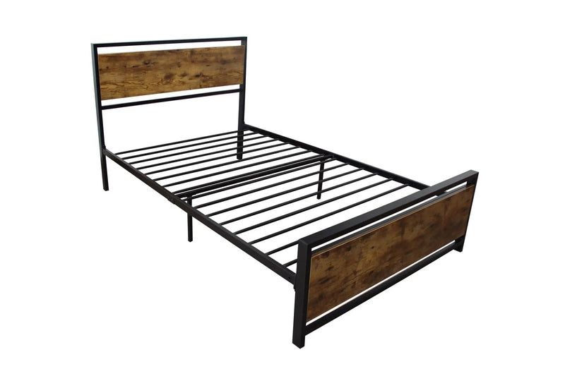 Twin Size Metal Bed Frame, Modern Style and Comfort - Black by HouseOfZazla