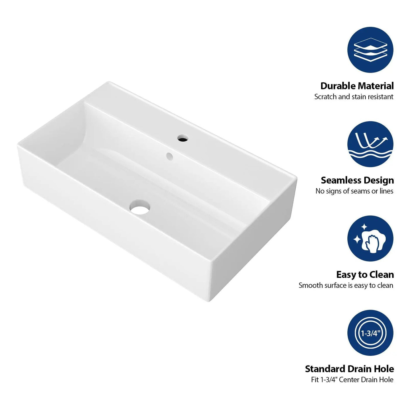Wall Mounted Rectangular Bathroom Sink With Towel Bar by HouseOfZazla
