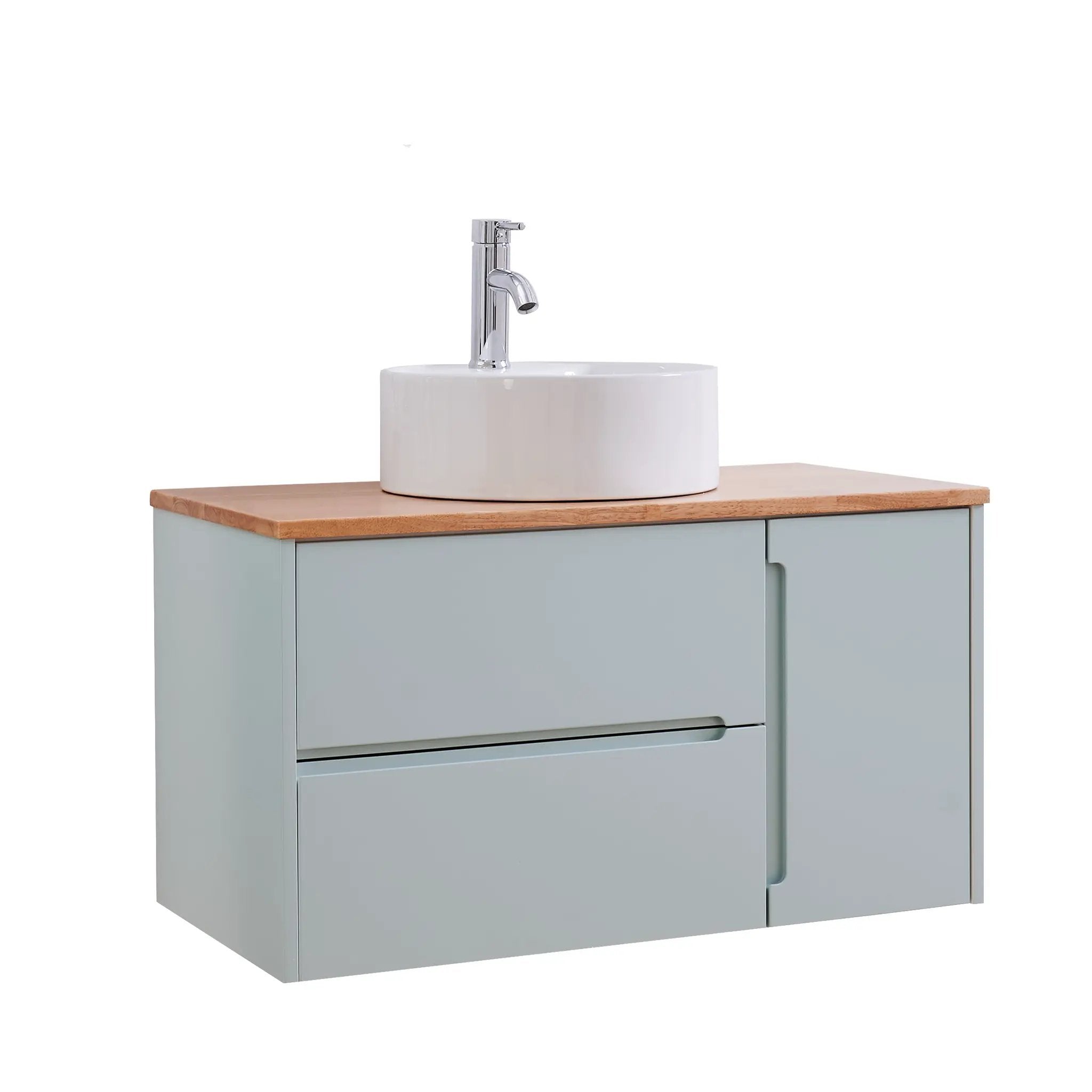 36-Inch Double Drawer + Single Door Wall-Mounted Bathroom Vanity by HouseOfZazla