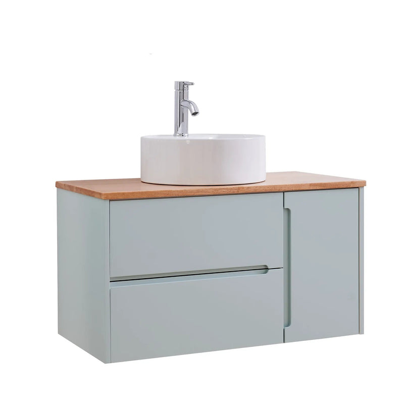 36-Inch Double Drawer + Single Door Wall-Mounted Bathroom Vanity by HouseOfZazla