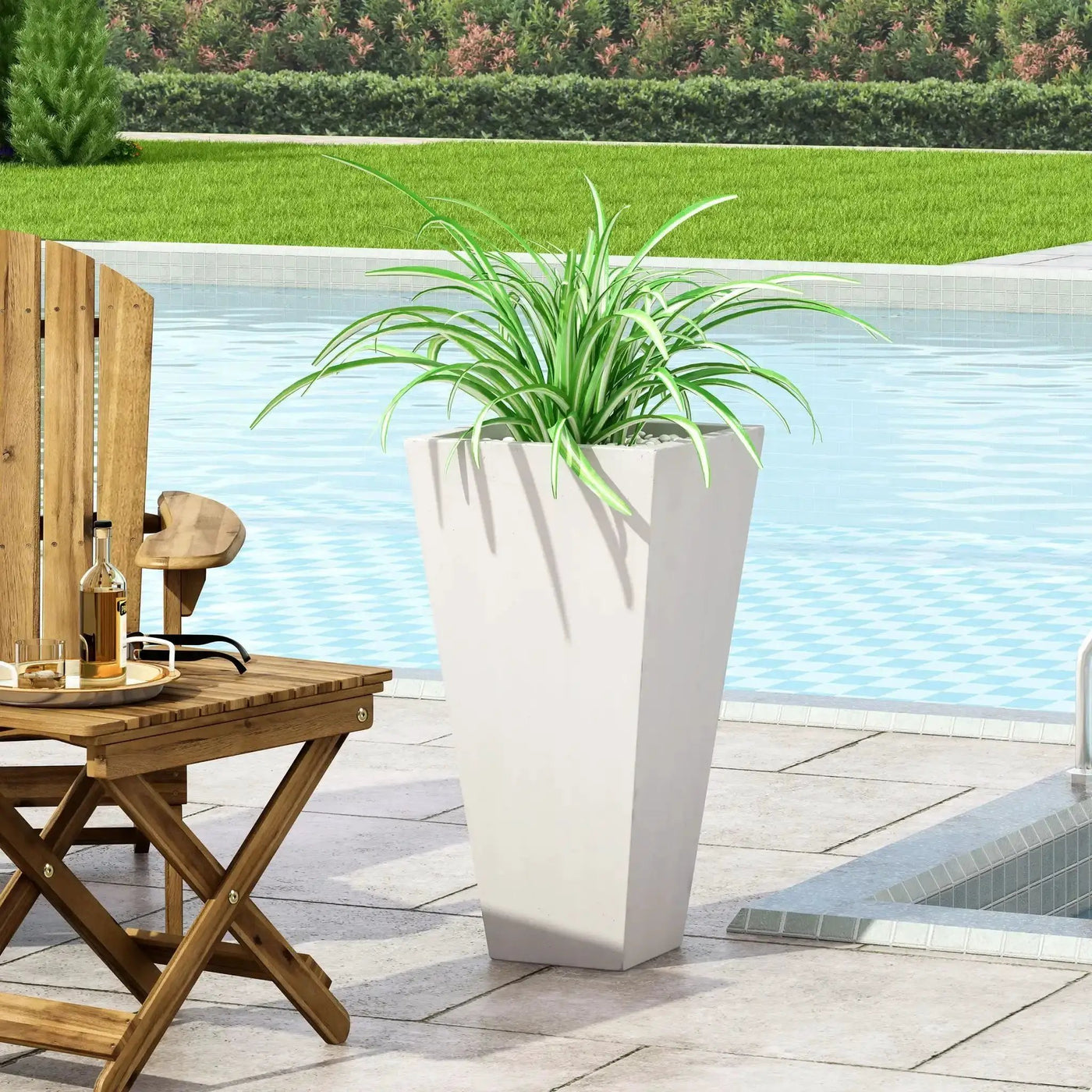 Outdoor Modern Cast Stone Planter by HouseOfZazla