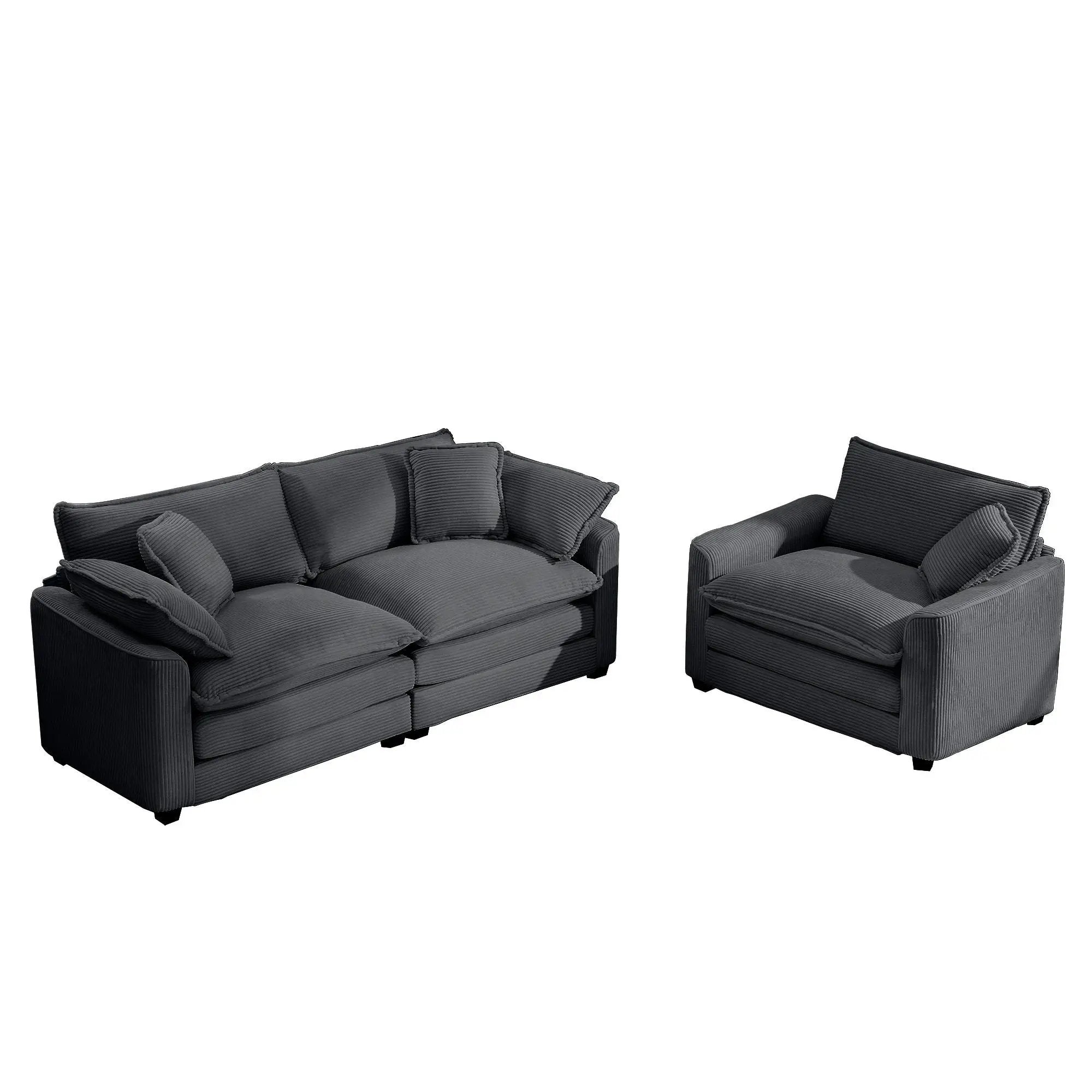 Elegant Oversized Sectional Sofa Set With Deep Seats And Flexible Layout by HouseOfZazla