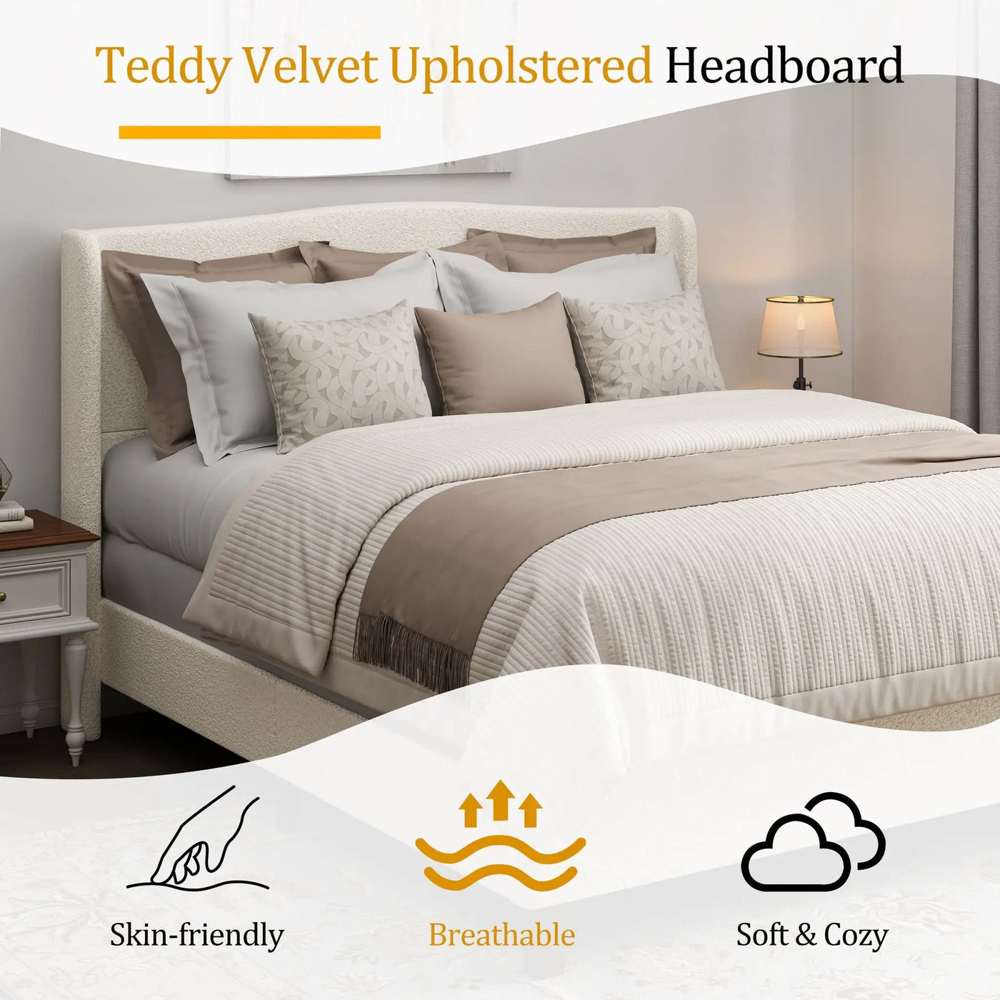 Platform Bed Frame With Tall Headboard And High Footboard by HouseOfZazla