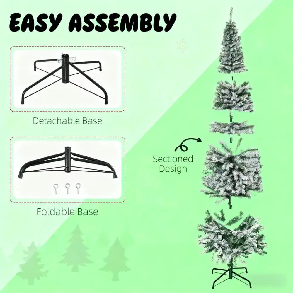 Flocked Christmas Tree with Faux Snow and Dense Branches by HouseOfZazla