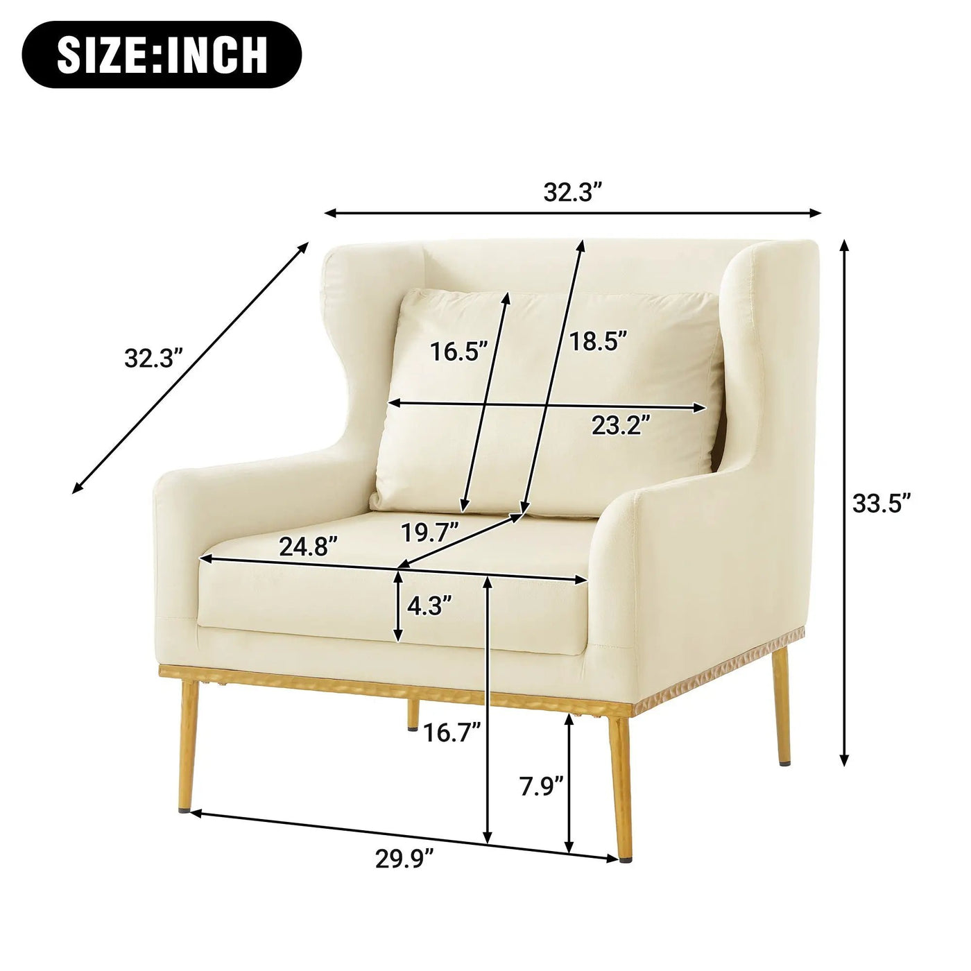 Elegant Curved Armrest Accent Armchair by HouseOfZazla